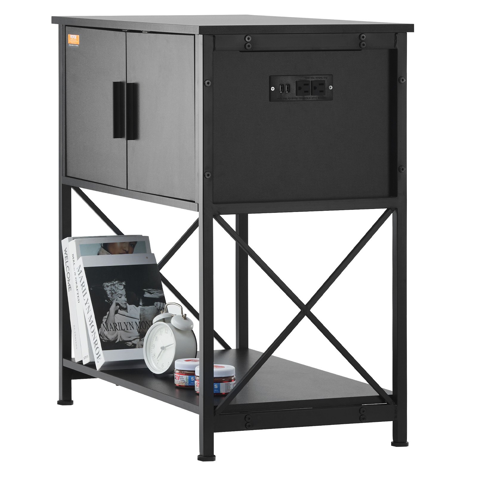 VEVOR Aquariumständer, 29 Gallonen Fischtankständer, 730 x 420 x 762 mm Schildkrötentankständer aus Stahl & MDF, 110 kg Tragkraft, Reptilientankständer mit Lagerschrank und Eingebettetem Netzteil