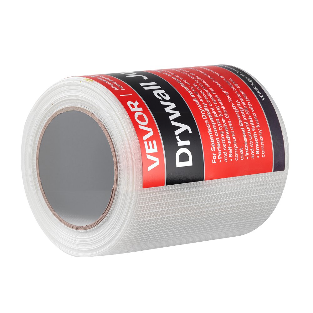 VEVOR Fugenband, 150 mm B x 30 m L, 12 Rollen, selbstklebendes Fiberglas-Trockenbau-Reparaturband, Gewebeband für Reparatur- & Spachtelarbeiten, für eine glatte, ebene Wandoberfläche