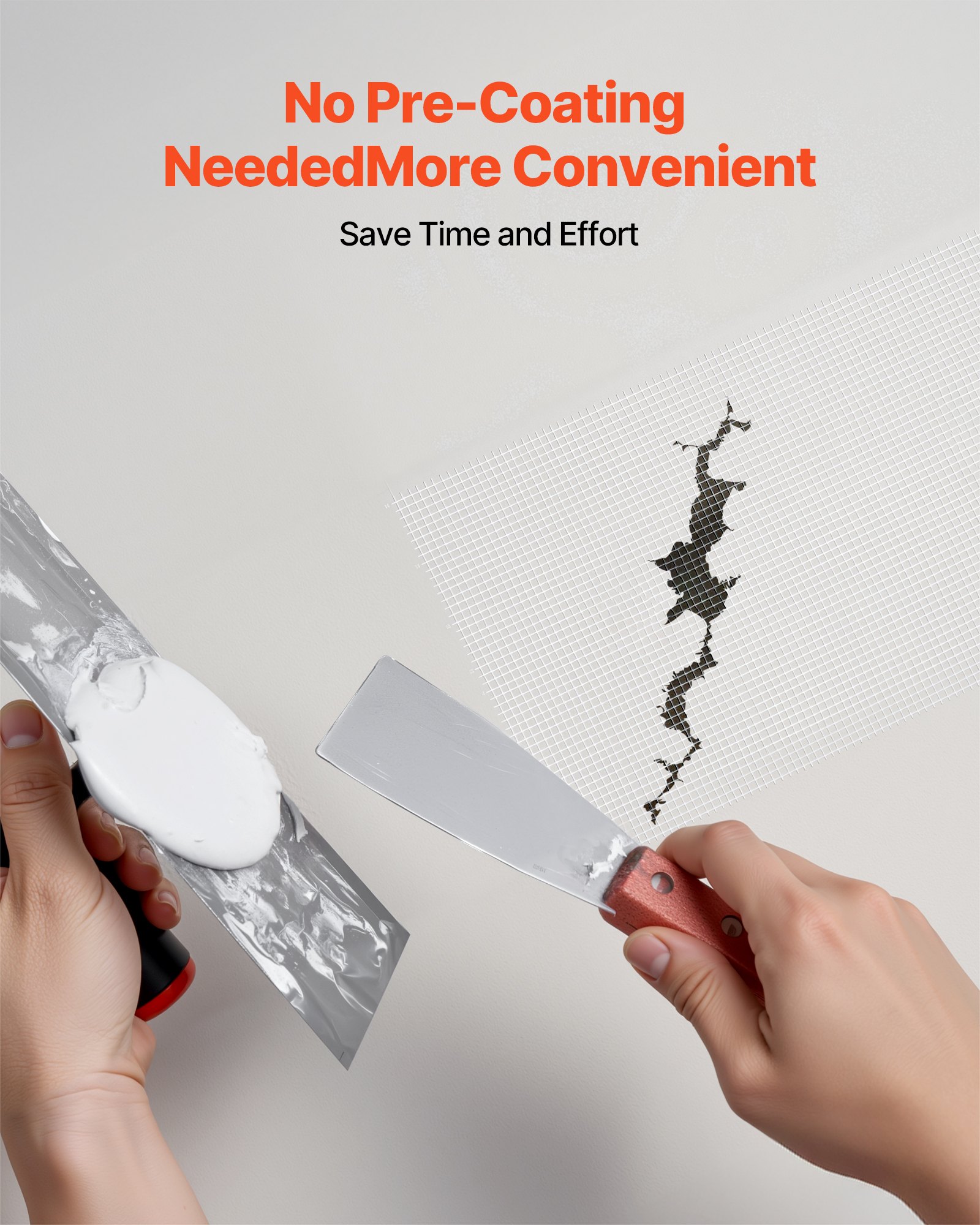 VEVOR Drywall Mesh Tape, 150mm W x 30m L Self-Adhesive Fiberglass Drywall Joint Tape, 12 Rolls Dry Wall Patch for Easy Sheetrock Ceiling Crack Repair, to Achieve Smooth Even Wall Surface