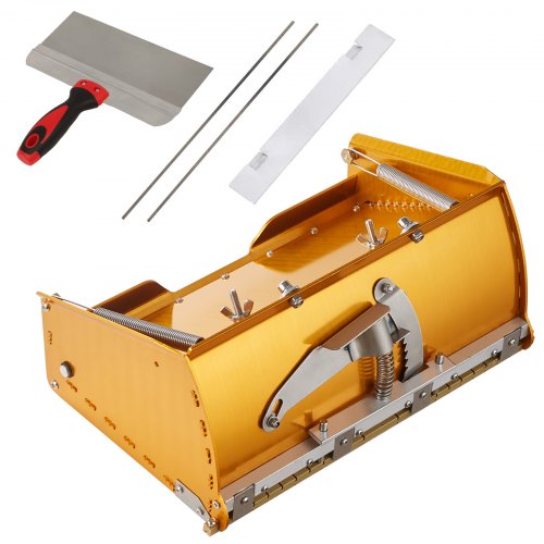 VEVOR Drywall Flat Box Finishing Mud Box 10'' Wall Compound Putty 2 Bonus Blades