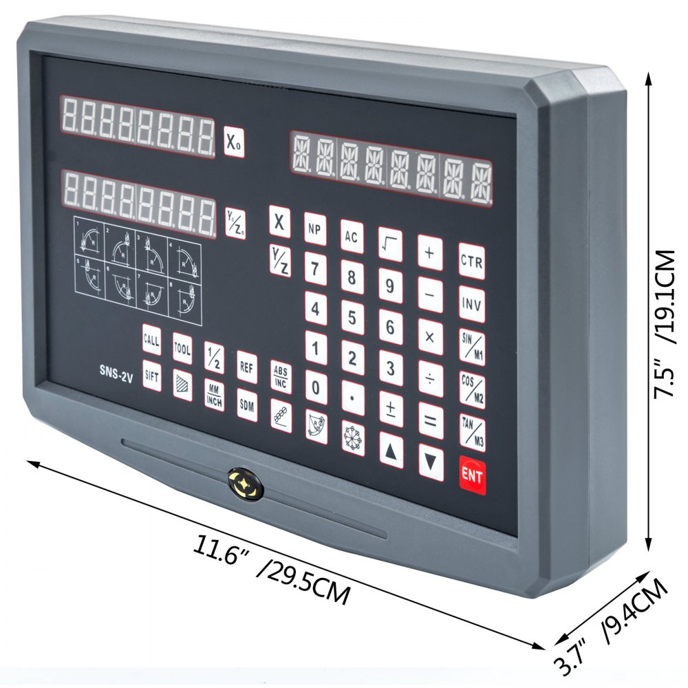 VEVOR 2 Axis Digital Readout Dro for Milling Lathe Machine Linear Scale Linear Encoder, 0.05 µm to 2 µm Resolutions TTL Input Signal with High Precision, Robust Casing and Stable Measurement