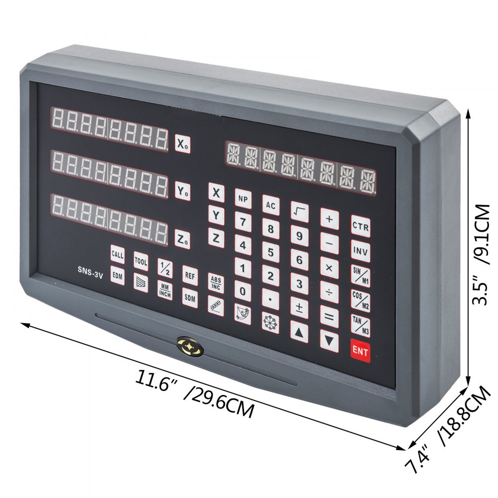 VEVOR Multi-Functional  3 Axis Digital Readout Display DRO with Precision Linear Scale for Lathe Milling EDM