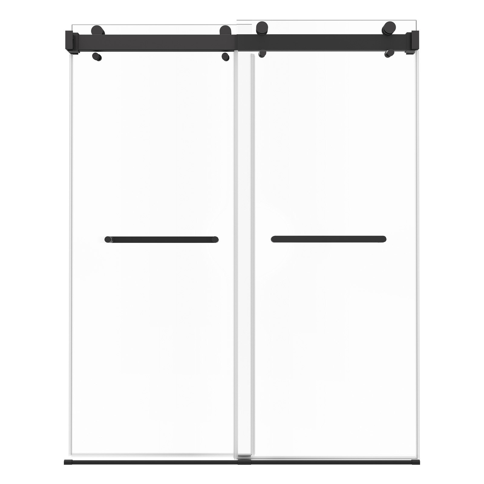 VEVOR Rahmenlose Duschtür (1219x19330 mm/ BxH), Schiebetür aus 10 mm dickem & klarem Sicherheitsglas & bruchsicherer Nano-Beschichtung, Duschschiebetür inkl. Schiene Dichtungsleiste Montagesatz