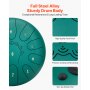 VEVOR Stahltrommel, Ø254 mm 11 Tönen, Regentrommel, C-Dur, mit Notenbuch & Schlägeln, Perkussionsinstrument für Meditation, Yoga & musikalische Anfängerausbildung, Steel Tongue Drum Grün
