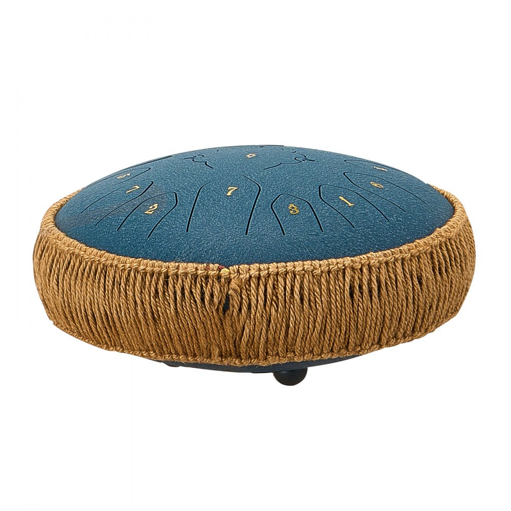 VEVOR Zungentrommel, Ø305 mm, 13 Töne, Regentrommel, C-Dur, mit Notenbuch & Schlägeln, Perkussionsinstrument für Meditation, Yoga & musikalische Anfängerausbildung, Steel Tongue Drum Marineblau