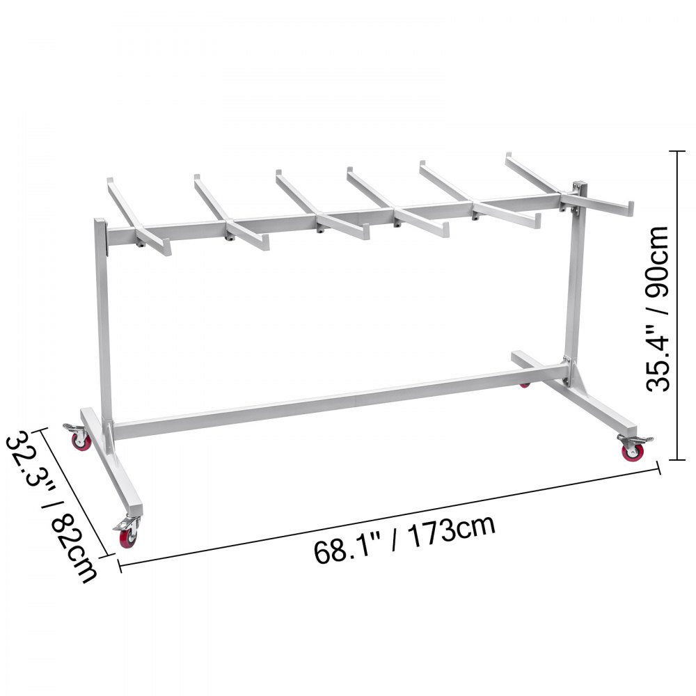 Klappstuhlwagen Sackkarre Klappbar 42 Stühle Regalwagen Rollwagen Weiß
