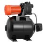 VEVOR Hauswasserwerk mit 19 L Druckbehälter 3750 L/h Gartenpumpe Schwarz Ideal für Hausversorgung und Gartenbewässerung mit Druckschalter (1,4–2,8 bar), Manometer, 39 m Förderhöhe und Schutzart IPX4
