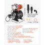 VEVOR 1.6 HP Shallow Well Pump with Pressure Tank, 230V 6000 LPH, Stainless Steel Irrigation Jet Pump with 19 L Tank, Automatic Water Booster System, 1.4-2.8 bar Pressure Switch, for Home Garden Lawn
