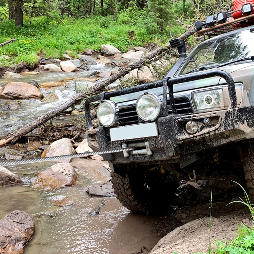 VEVOR Anschlagseil 9,5 mm x 15,2 m Stahlseil 67,6 kN Bruchfestigkeit des Kabels Forstseil mit Drehhaken Hebeseil Drahtseil Abschleppseil Ideal für ATVs UTVs Autos SUVs oder große Geländewagen