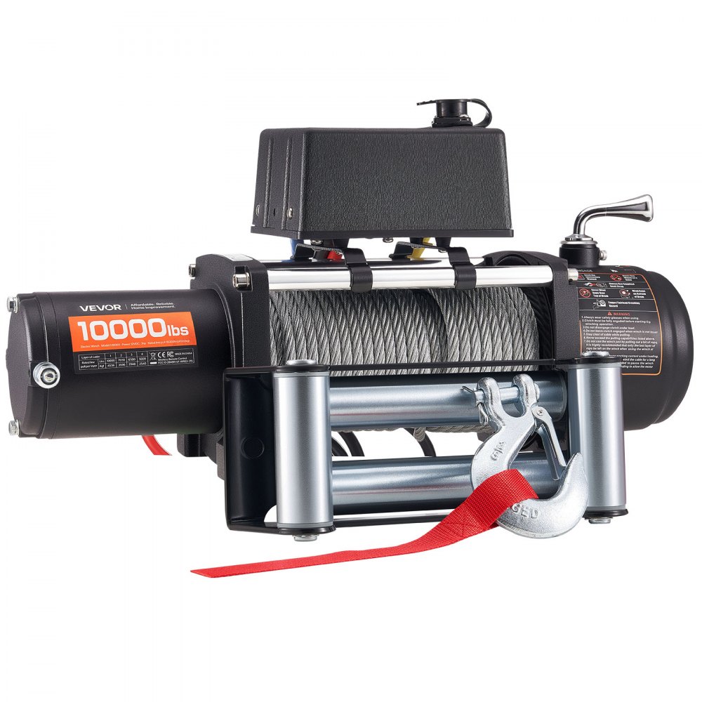 VEVOR Elektrische Seilwinde, 4500 kg, 12 V DC LKW-Winde mit Φ 8,3 mm x 19,8 m Stahlseil, kabellose & kabelgebundene Fernbedienung, IP55 zum Abschleppen von SUV, Jeep, Anhänger, Boot, Geländewagen