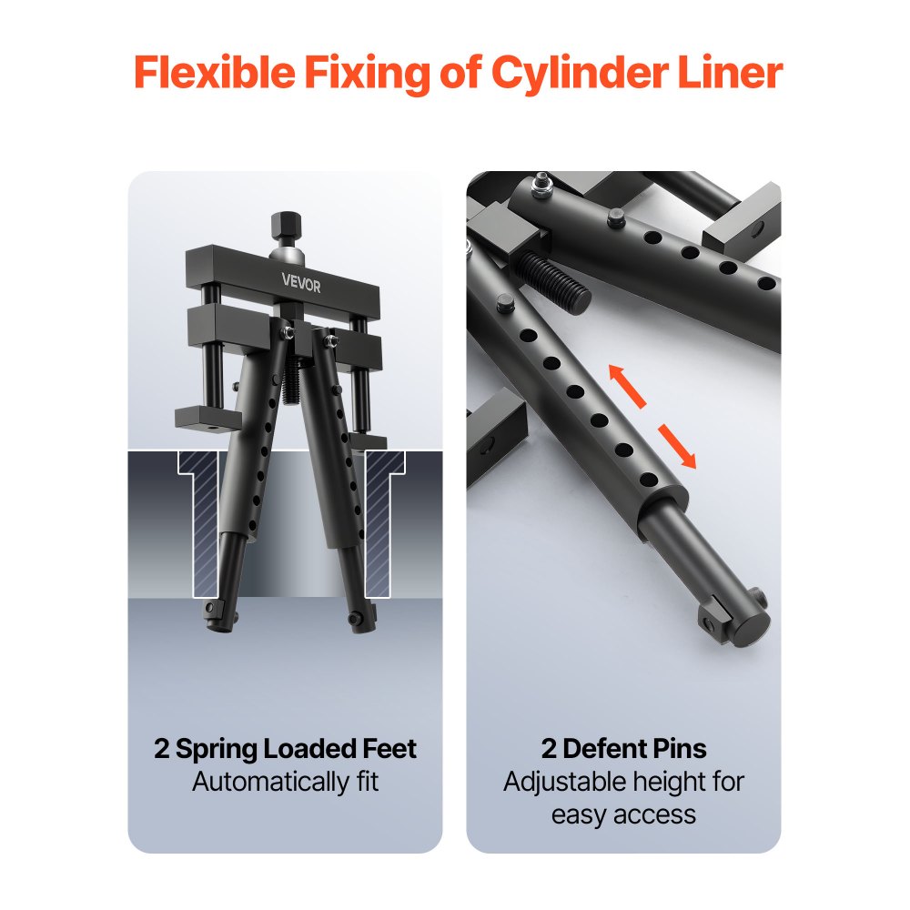 VEVOR Universal Cylinder Liner Puller Assembly, Used for Mack Cummins Cat on Wet Liner from 98.43 mm to 158.75 mm Bore, Diesel Engine Cylinder Liner Removal Tool, Replace PT-6400-C, M50010-B, 3376015