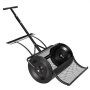 VEVOR Kompoststreuer 76,5 L, 61 cm Torfstreuer mit Schiebe-/Ziehgriff, Torfmoosstreuer 4-Fach Höhenverstellbar, Pulverbeschichtete Stahl-Kompostrolle, Miststreuer zum Pflanzen & Aussäen, Schwarz