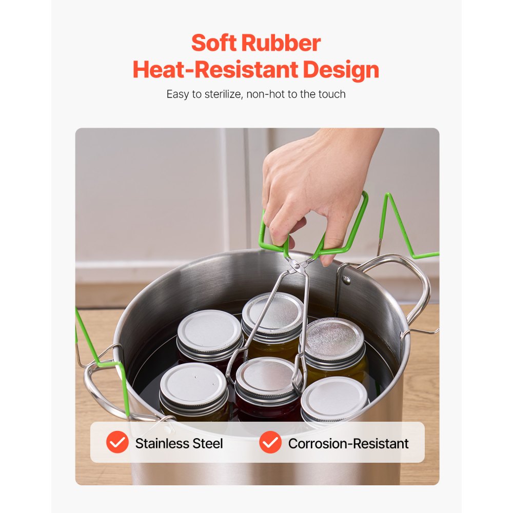 VEVOR Einmachzubehör Starter-Kit 9-teiliges Einmachwerkzeug-Set im Wasserbad für Anfänger (Schöpfkelle, Messlöffel, Messerbecher, Trichter, Zange, magnetischer Glasheber, Glasschlüssel)