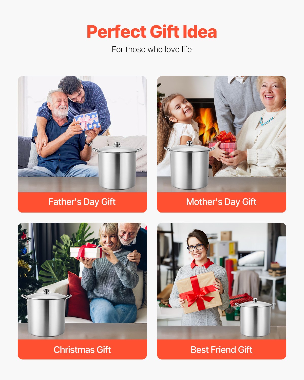 VEVOR Einmachtopf Einkochtopf (19,86 L) mit Gestell, Kochtopf aus Edelstahl im Wasserbad mit Doppelgriff & Glasdeckel, kompatibel mit allen Kochfeldern: Induktion Gas Elektro Glas Keramik Halogen