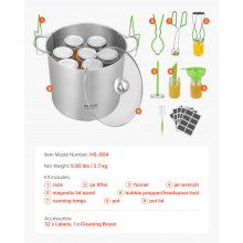 VEVOR 9-teiliges Einmachset Einmachzubehör Edelstahl im Wasserbad für Anfänger