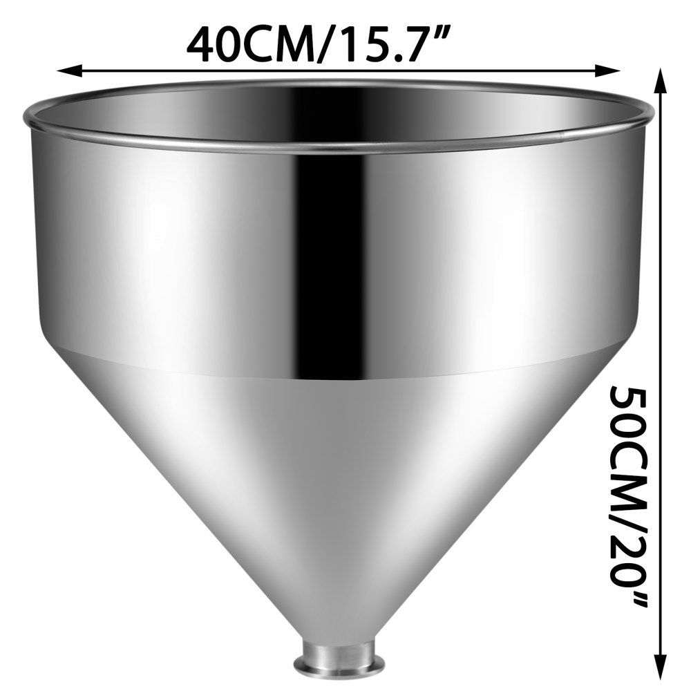 Edelstahl Trichter Trichtertank Lebensmittelqualität Pulverbeschichtet 64mm 40l