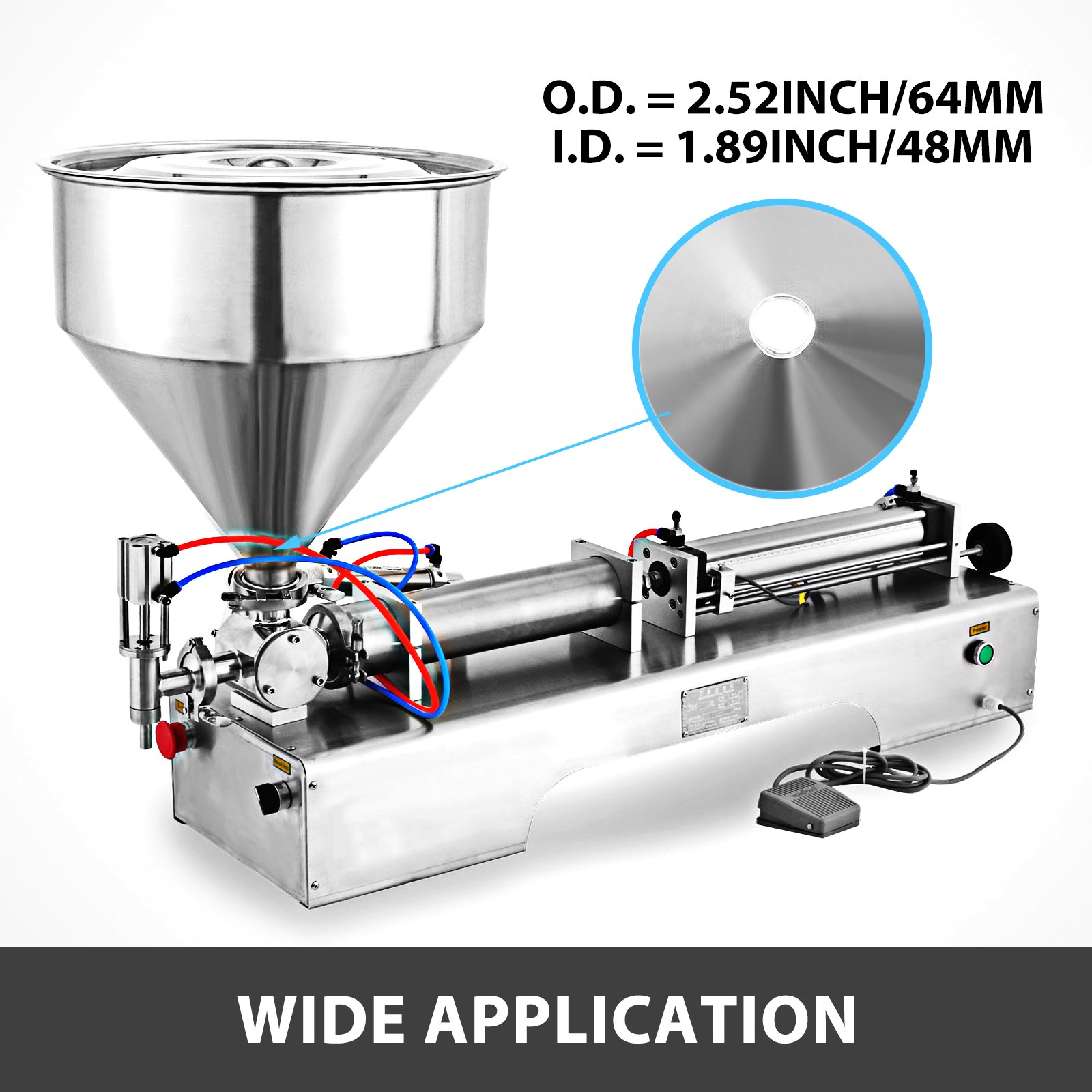 Edelstahl Trichter Trichtertank Lebensmittelqualität Pulverbeschichtet 64mm 40l