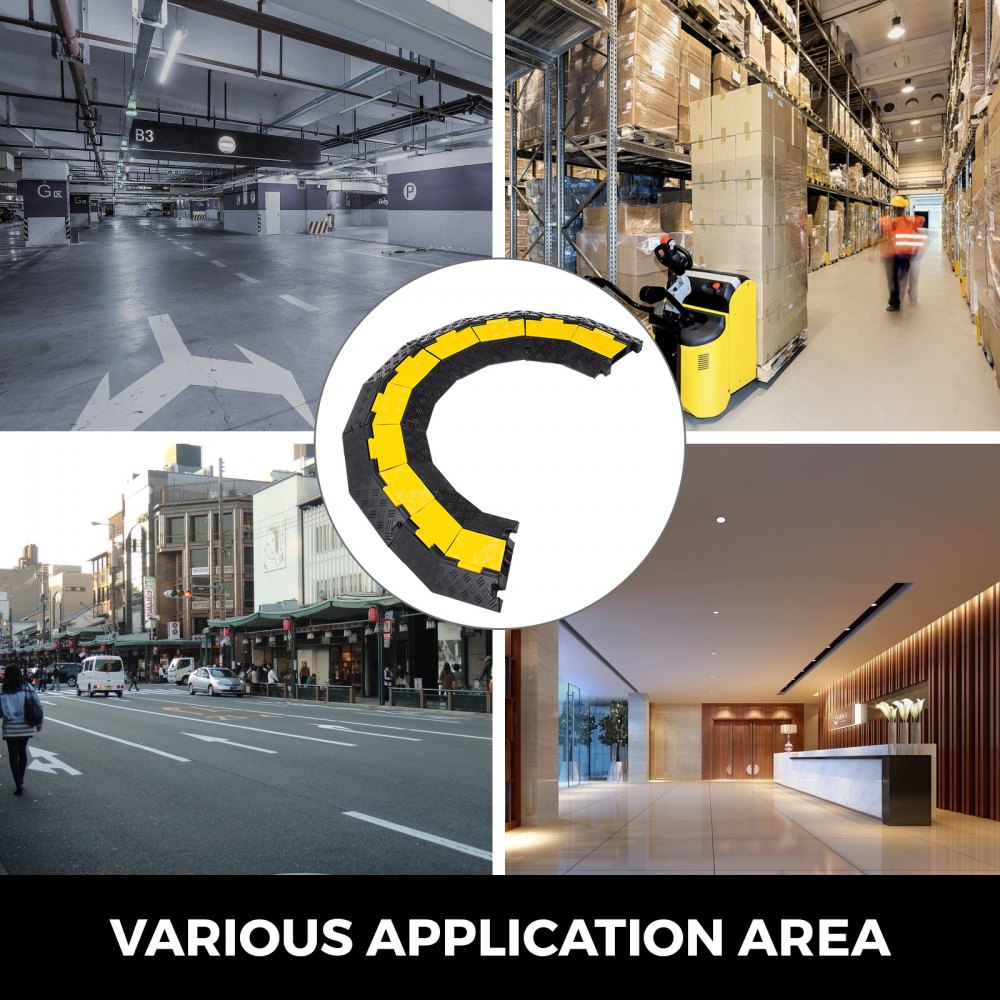 5x Kabelbrücke Kabelmatte 45° Rechts Abbiegen Rechtskurve Bogenstück Rutschfest