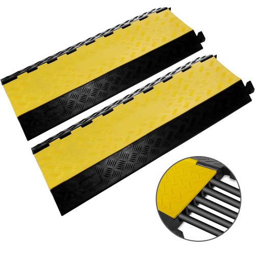 2 Stücke 5 Kanal Kabelbrücke Kabelmatte 1 Pack Schwerlast Verkehrsunebenheiten