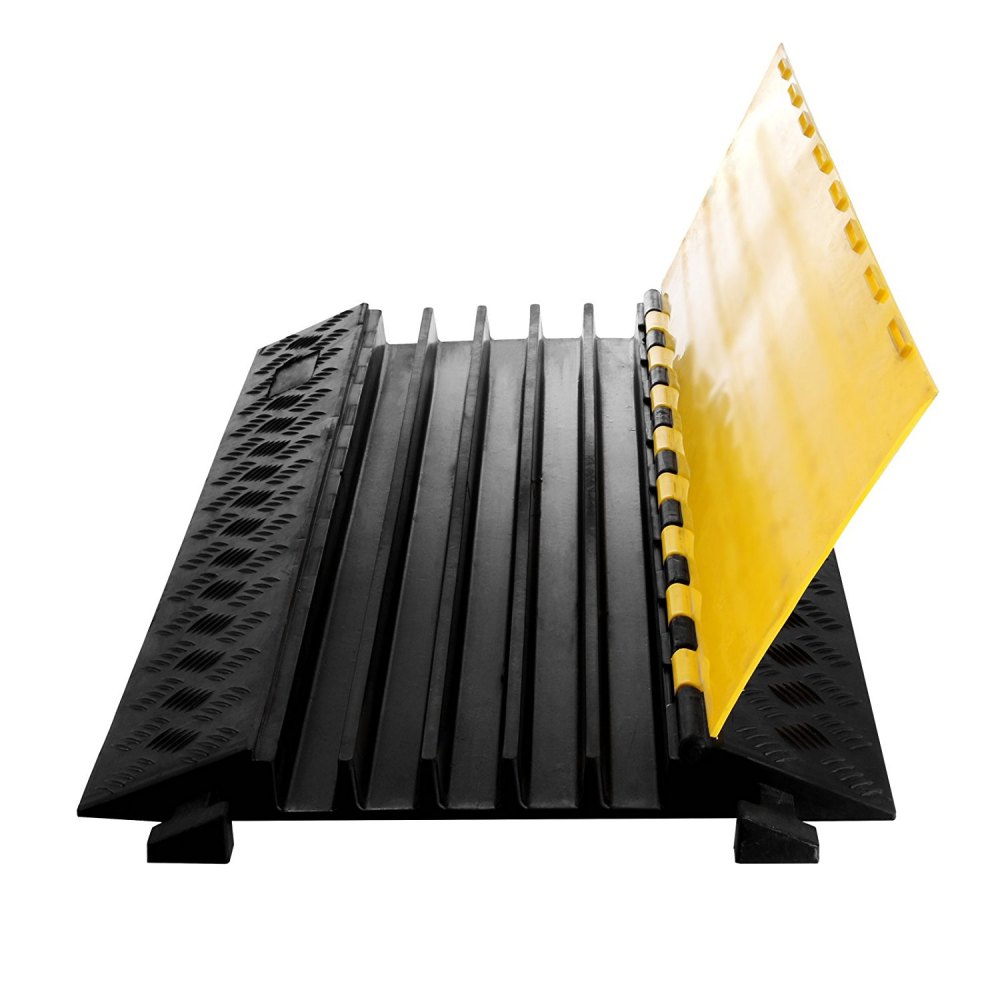 2 Stücke 5 Kanal Kabelbrücke Kabelmatte 1 Pack Schwerlast Verkehrsunebenheiten