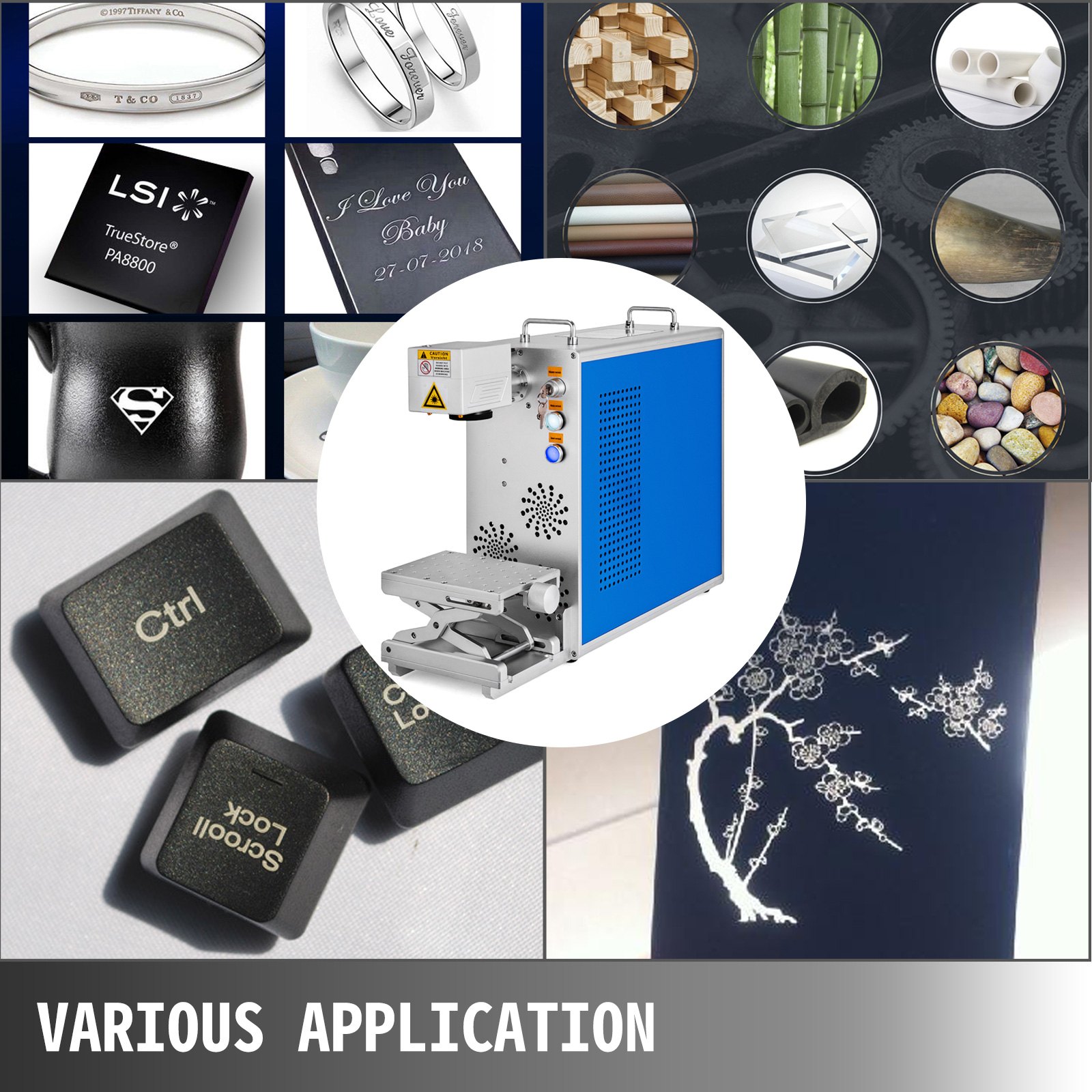 VEVOR Faserlaserbeschriftungsanlage Beschriftungslaser Fiber Laser Markierung