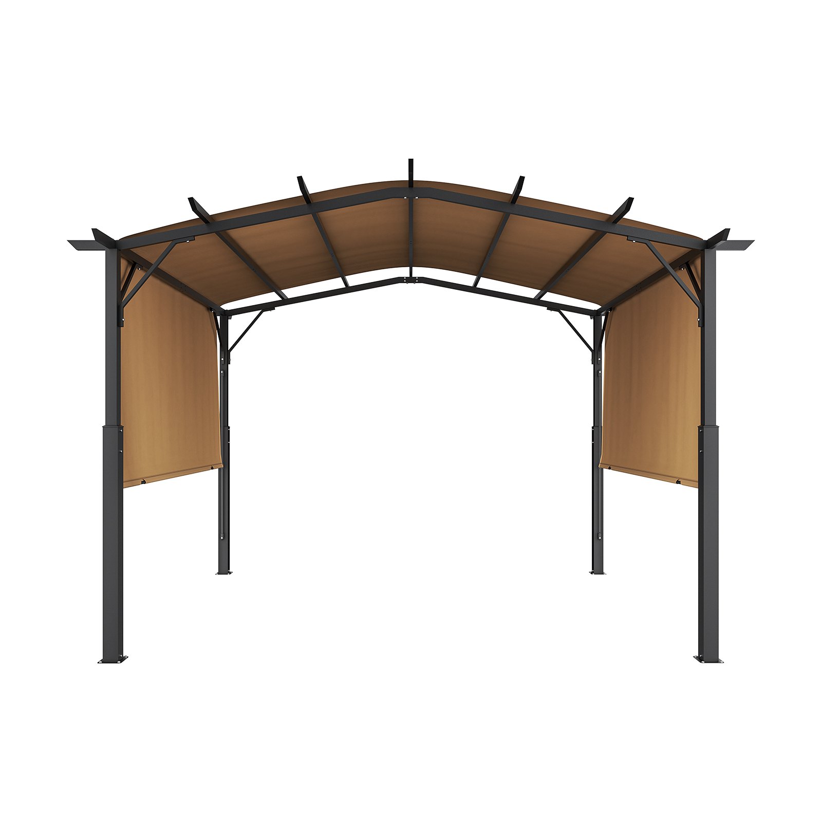 VEVOR Pergola 3x3 m, Gartenpavillon mit gewölbter Oberseite, Überdachung mit Schiebedach, großer Terrassenpavillon, Partyzelt, robuste Gartenpergola für Terrasse, Hinterhof, Veranda, Pool