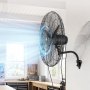 VEVOR 115W Industrieller Wandventilator 81 cm, 5,9 m/s Oszillierender Wandlüfter mit 3 Stufen Verstellbarem Winkel & Nebel, Gewerblicher Industrieventilator für Werkstatt Garage Lager Gym, Schwarz