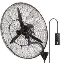 VEVOR Nebelventilator, 74,9 cm, wasserdichter Industrieventilator, 3 Geschwindigkeiten, 9500 CFM, gewerblicher oder privater Ventilator zur Kühlung von Lagerhäusern, Gewächshäusern, Werkstätten