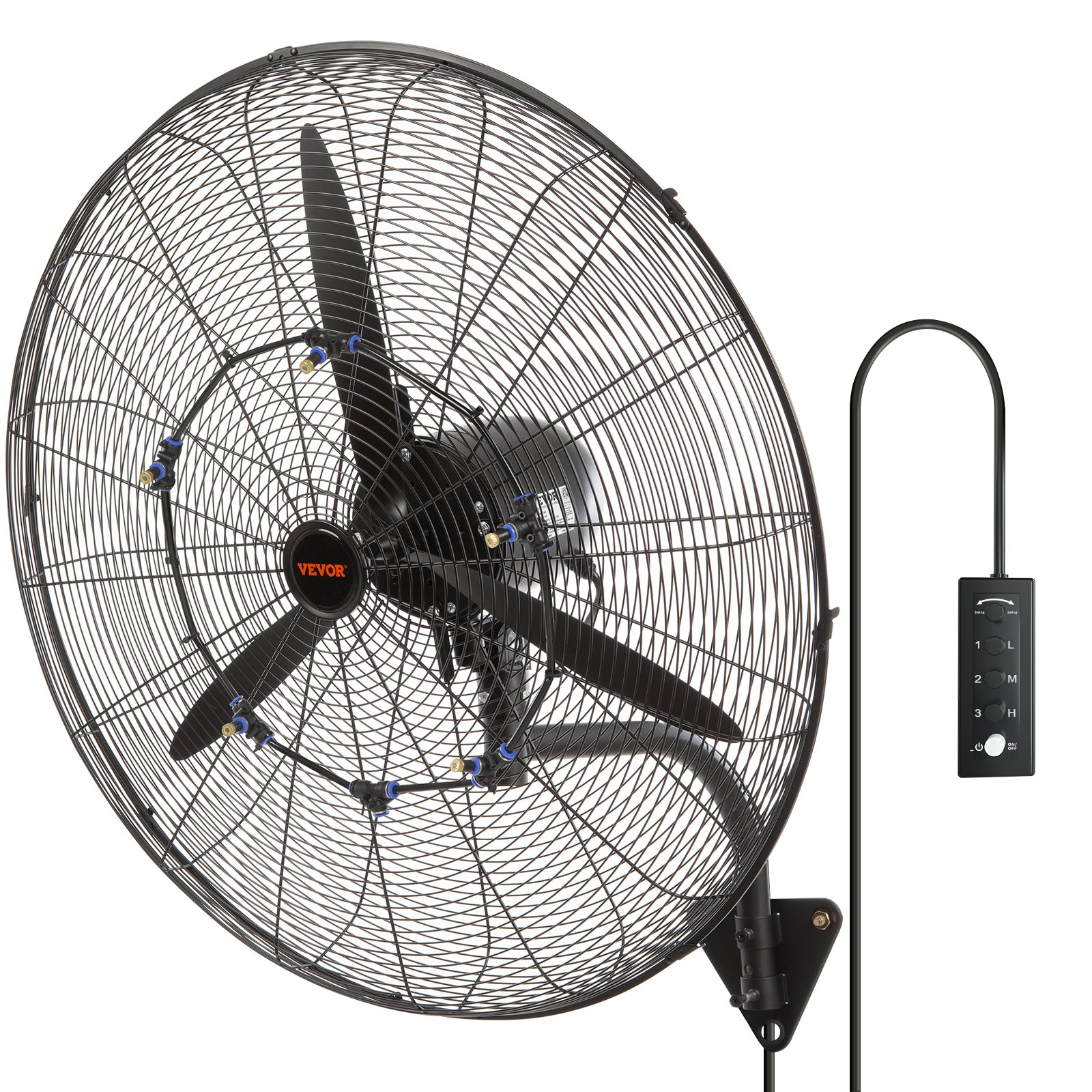 VEVOR Misting Fan, 74.9 cm, Waterproof Industrial Fan, 3 Speeds, 9500 CFM, Commercial or Residential Fan for Cooling Warehouses, Greenhouses, Workshops