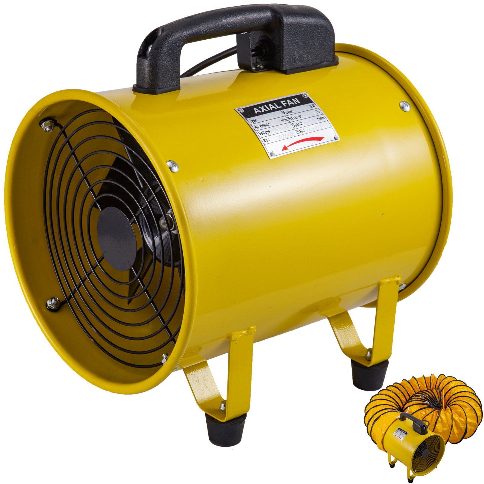 Baugebläse Axialventilator 250mm/10" Axialgebläse 1750-2580m³/h 5m Schlauch