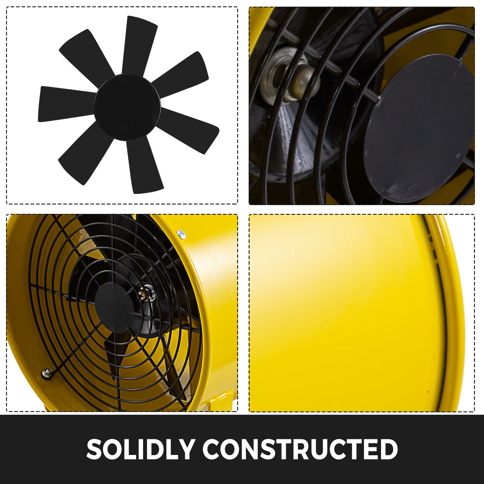 Baugebläse Axialventilator 250mm/10" Axialgebläse 1750-2580m³/h 5m Schlauch