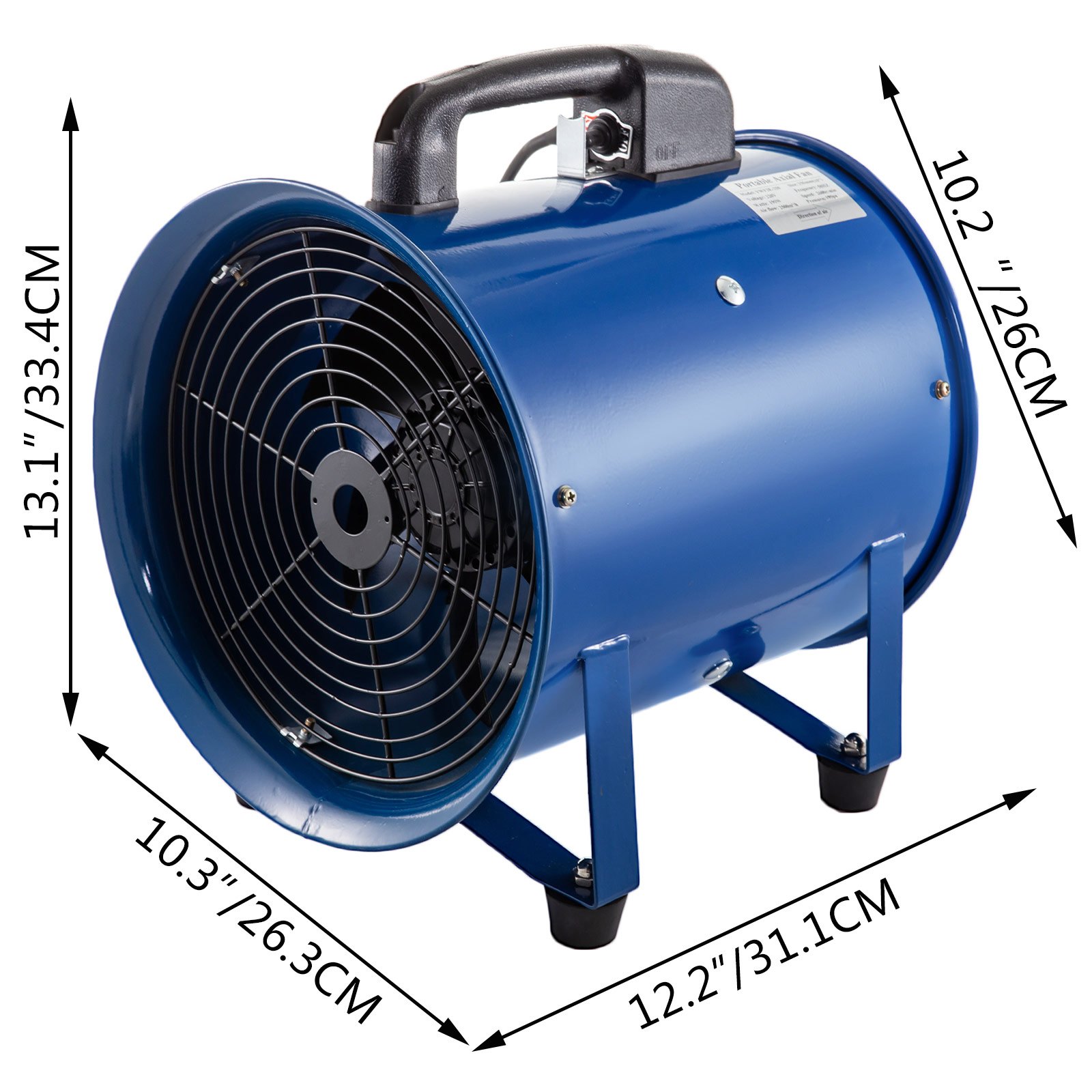 8’’ Baulüfter Lüfter Axialventilator Axialgebläse 1500m3/h Baugebläse 2700r/min