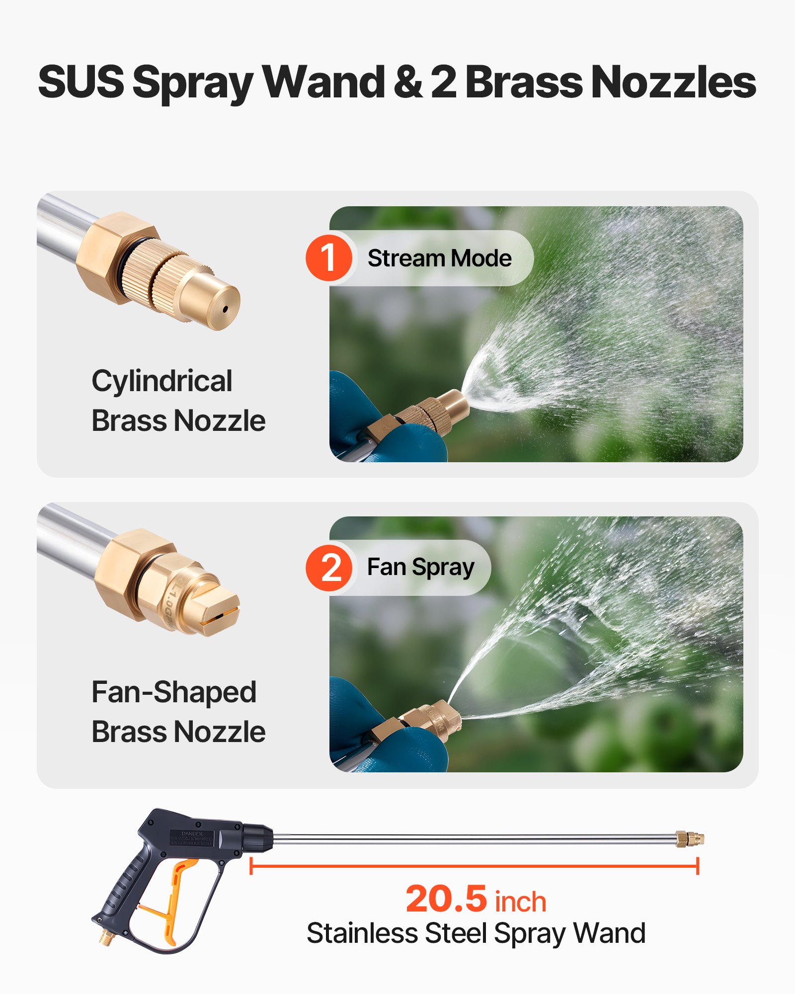 VEVOR Drucksprüher, Sprühgerät, Industrieller Betonsprüher mit Rolle, 13,2 L Edelstahlsprüher, Hochleistungs-Pumpsprüher, inkl. Schläuche, 2 Messingdüsen, ideal für Bau, Rasen und Garten