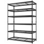VEVOR Lagerregal 6-Stöckig Drahtregal 1400x612x1958mm mit 1633kg Tragkraft, Gitterregal für Lager Garage Werkstatt Zuhause, Stahlkonstruktion, Regalböden Höhenverstellbar, Drahtgitterpaneele, Schwarz