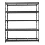 VEVOR Lagerregal 5-Stöckig Drahtregal 1526x612x1813mm mit 1631kg Tragkraft, Gitterregal für Lager Garage Keller & Werkstatt, Stahlkonstruktion, Regalböden Höhenverstellbar, Drahtgitterpaneele, Schwarz