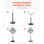 VEVOR Industrieller Standventilator, 560 mm Ventilator mit 115-147 cm einstellbarer Höhe, Bodenventilatoren mit 3 einstellbaren Geschwindigkeiten, Windmaschine für Wohnzimmer, Zuhause, Büro, Schwarz