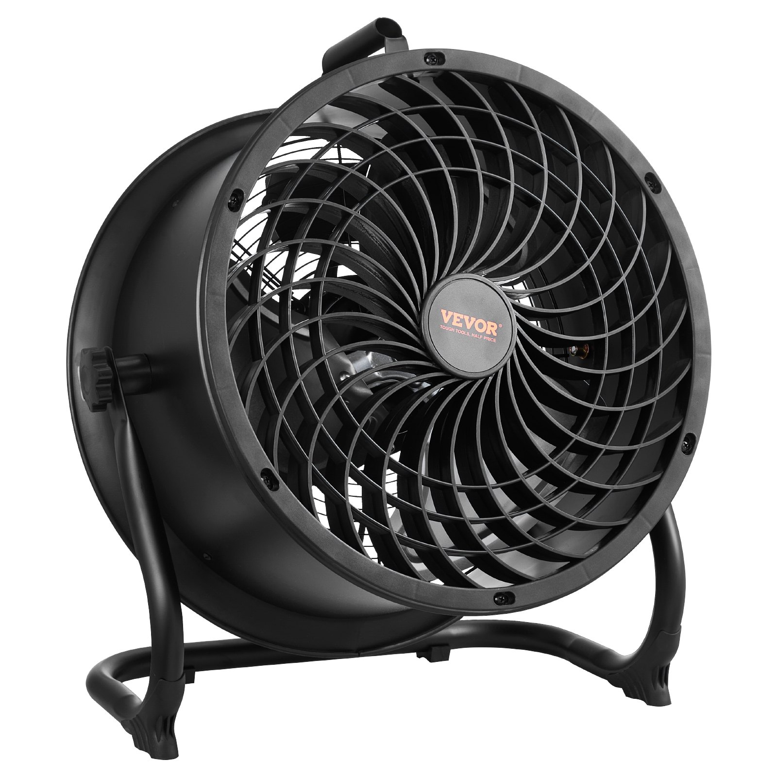 VEVOR Bodenventilator, 3 Gang, Windmaschine, 355,6mm, 360° verstellbare Neigung, 7,2 m/s Luftstrom, großer Metallventilator, für Zuhause, Fitnessstudio, Büro, Garage, Geschäftsräume