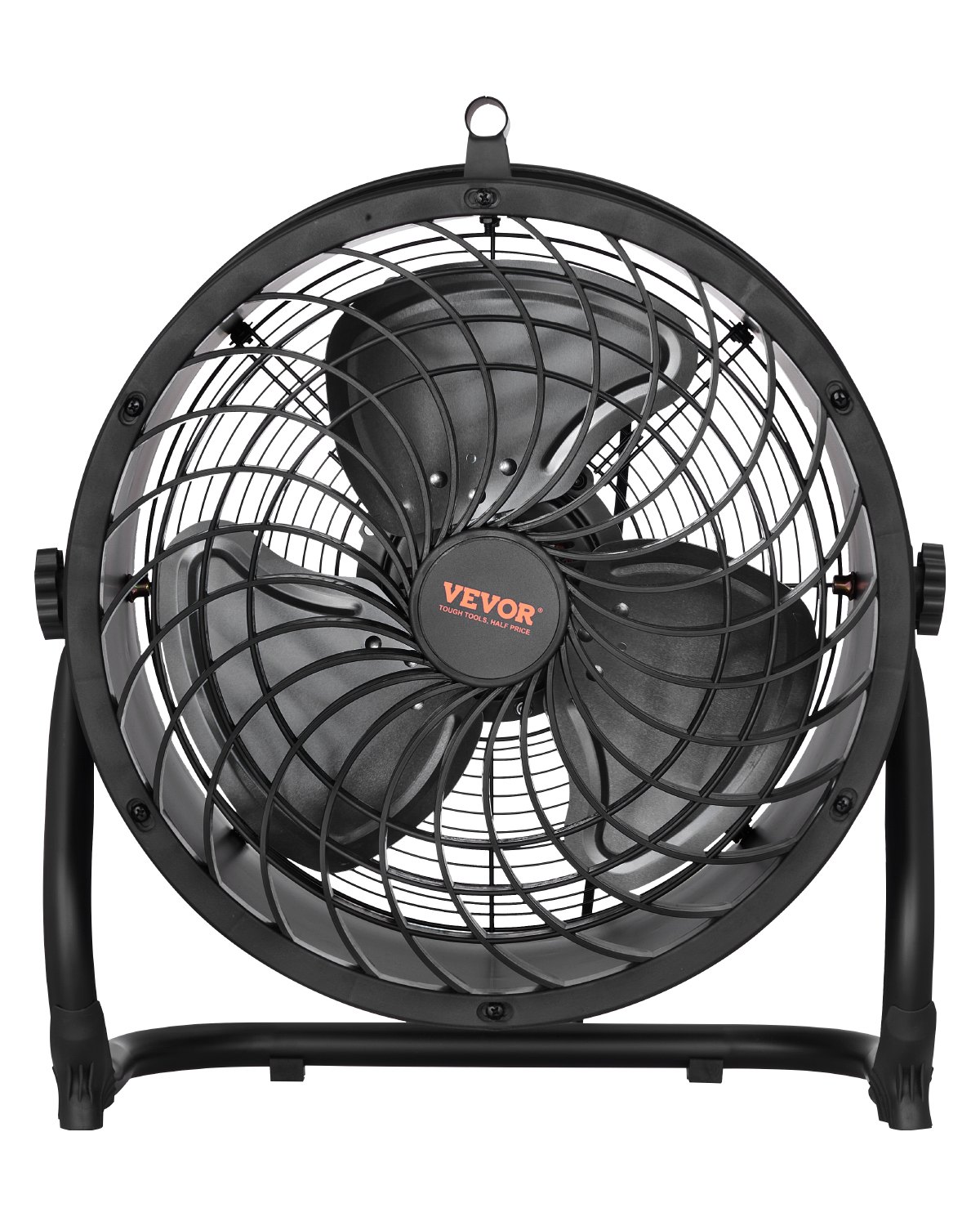 VEVOR Floor Fan, 3 Speeds, Wind Machine, 355.6mm, 360° Adjustable Tilt, 7.2 m/s Airflow, Large Metal Fan, for Home, Gym, Office, Garage, Commercial Premises