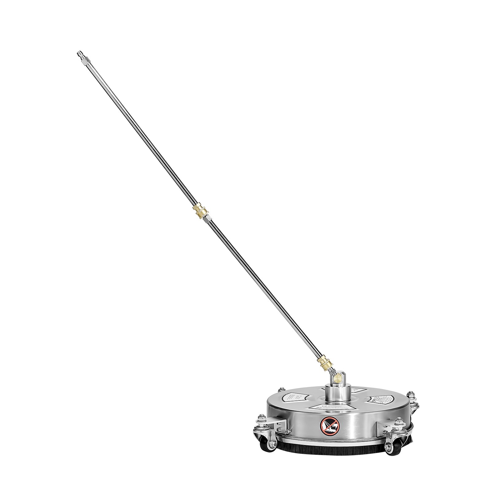 VEVOR 325 mm Hochdruckreiniger, Oberflächenreiniger, Flächenreiniger aus Edelstahl mit 4 Rädern, max. 4000 PSI, 6,35 mm Schnellanschluss, 2 Sprühdüsen, 2 verlängerte Stäbe für Beton, Terrasse, Deck