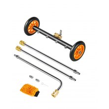 VEVOR  415 mm Hochdruckreiniger-Unterbodenreiniger, Edelstahl-Oberflächenreiniger, 4000 Max PSI, Winkeleinstellungsgetriebe, 4 Sprühdüsen, 2 verlängerte Stäbe für Auffahrt, Terrasse, Deck