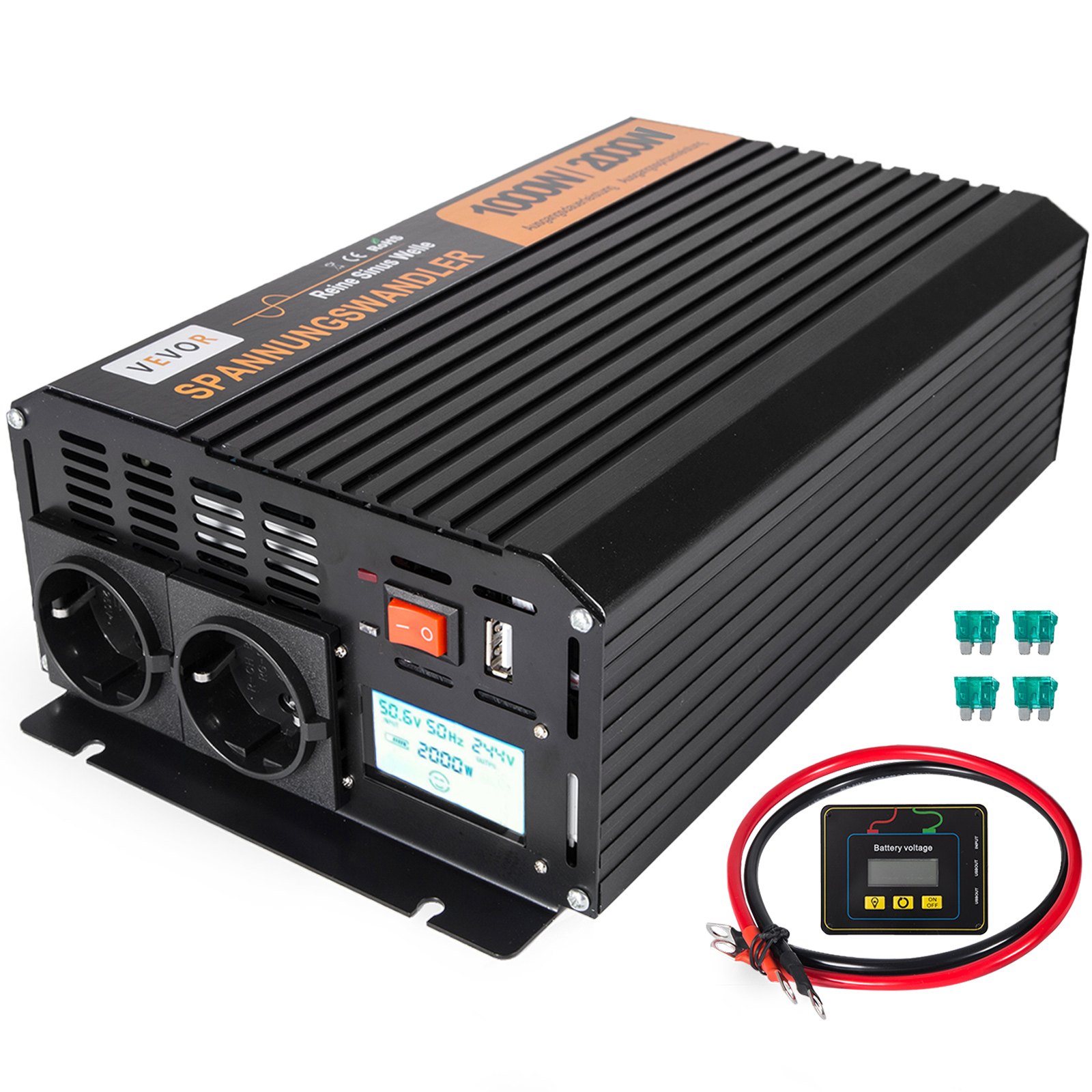 Spannungswandler Reiner Sinus 12v 230v 1000 2000 Watt Inverter Wechselrichter