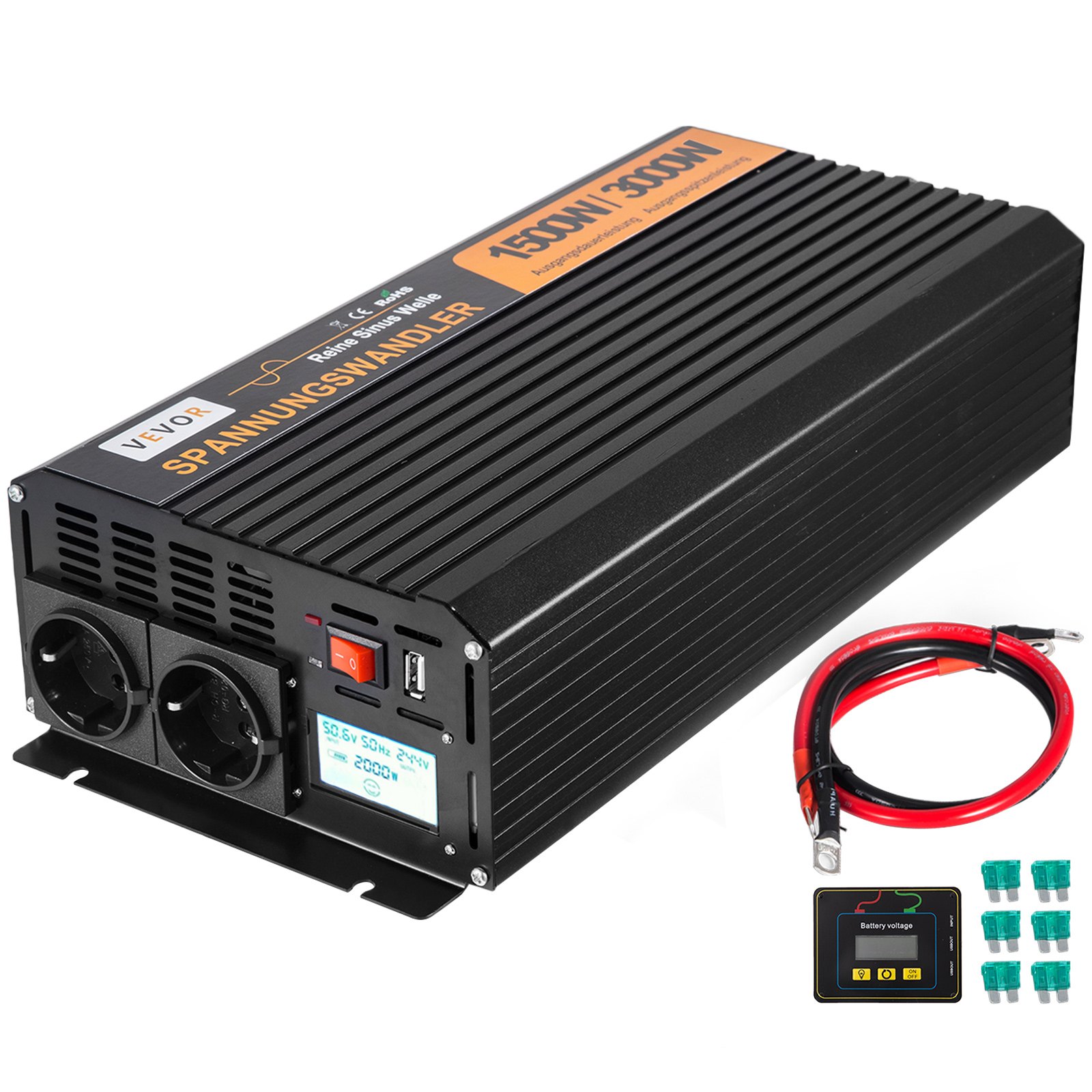 Spannungswandler Wechselrichter Lcd Umgebungsbedingungen Dc 12v Avr Ce Approved