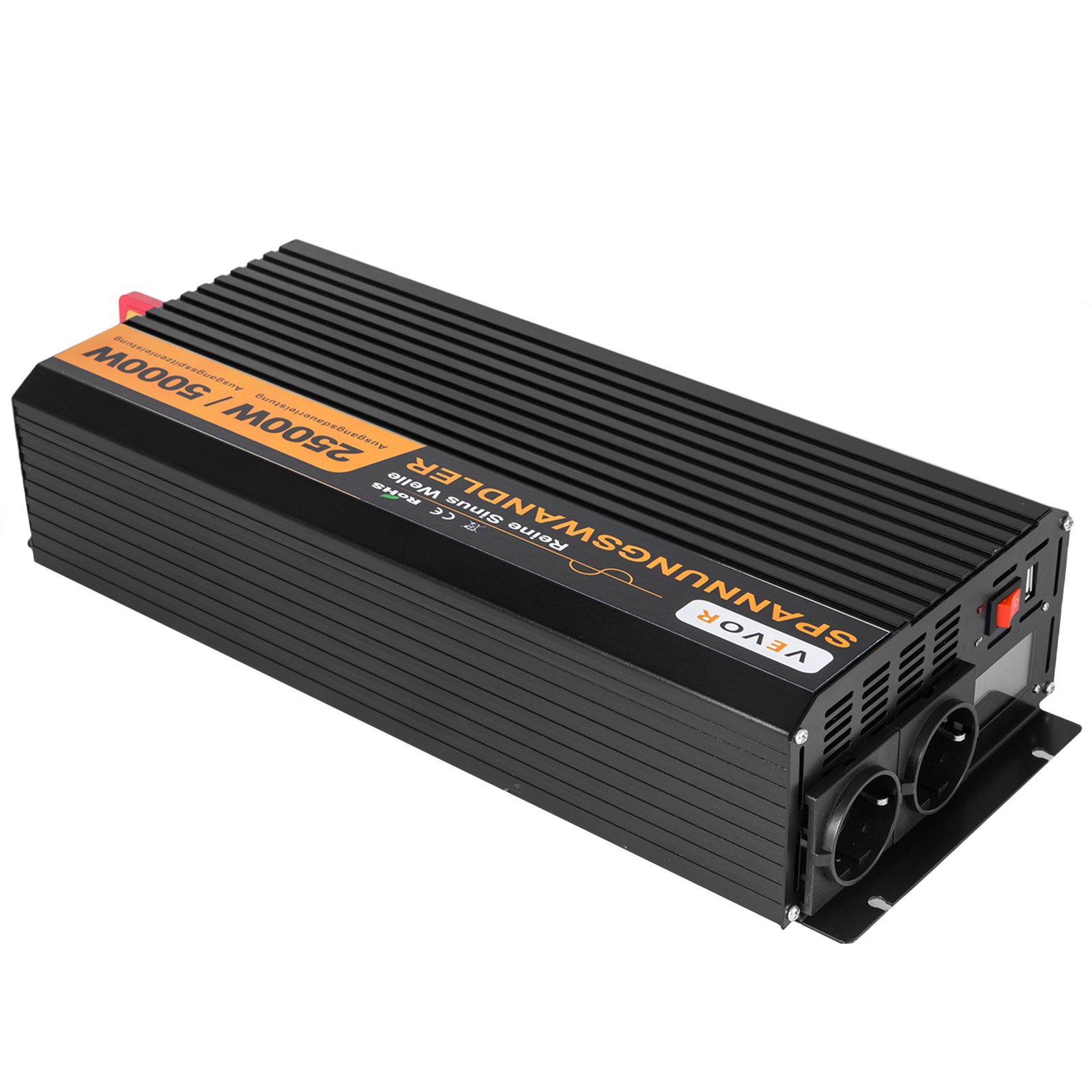 PURE SINE WAVE Power Inverter 5000W Peak 12V DC-220V AC Off Grid Office Remote