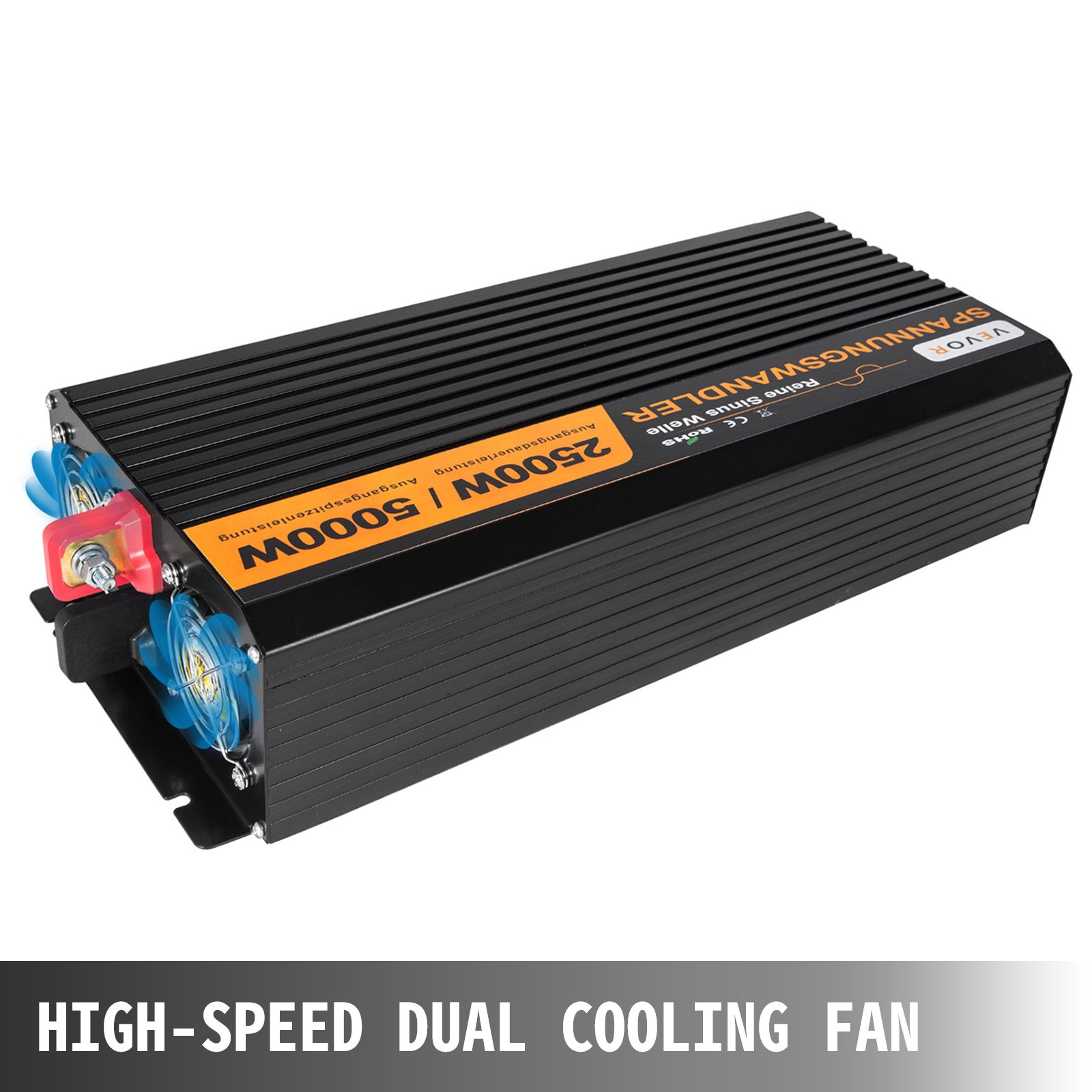 PURE SINE WAVE Power Inverter 5000W Peak 12V DC-220V AC Off Grid Office Remote