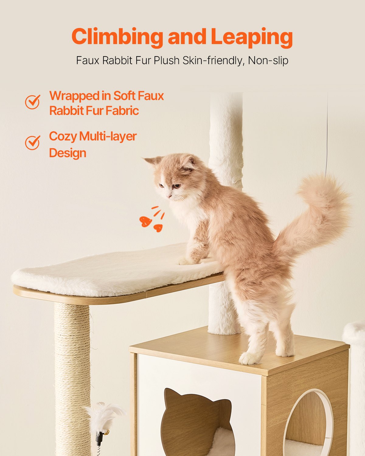 VEVOR Cat Tree, 600x600x1750mm Large Climbing Tree, Cat Scratching Post, Multi-Level Indoor Activity Center with Comfortable Perch, Sisal Cat Tree, Hammock, Playhouse Resting Place for Kittens