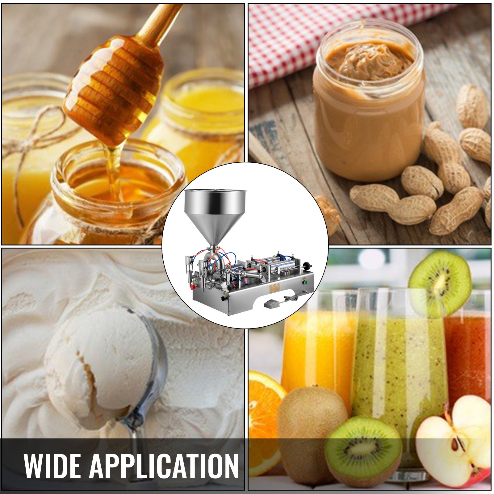 Vevor Pneumatische-abfüllmaschine 50l Halbauto 50-500ml Trichter Doppeldüse