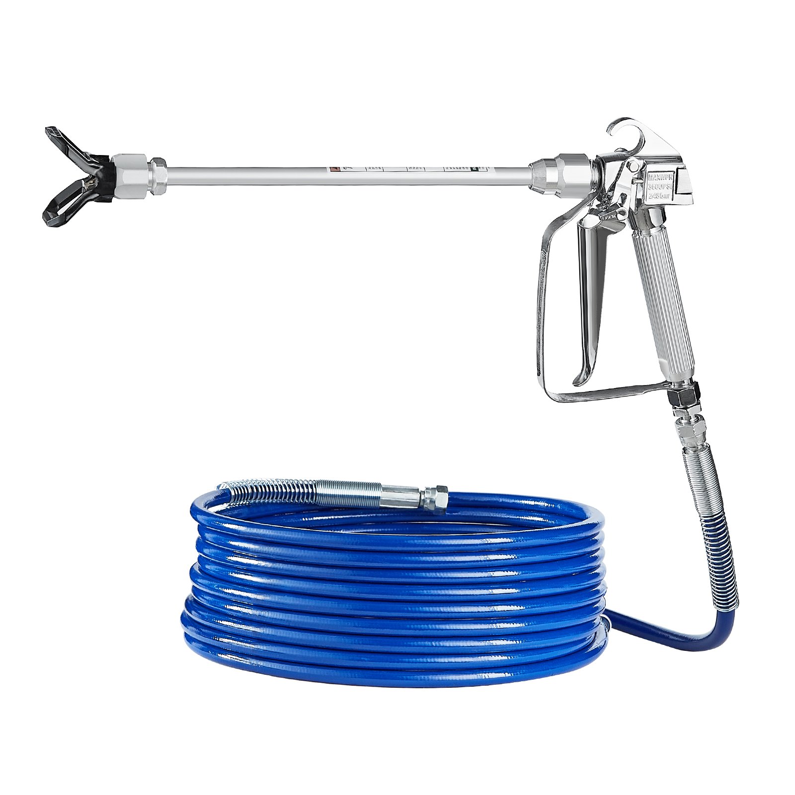 VEVOR Airless Farbspritzpistole und Schlauch Set, 3600 PSI Farbspritzschlauch-Set mit 5 Spitzen, 211, 315, 417, 517, 623, Airless-Spritzpistolen-Set mit Filtern, Schlauch und Verlängerungsstangen