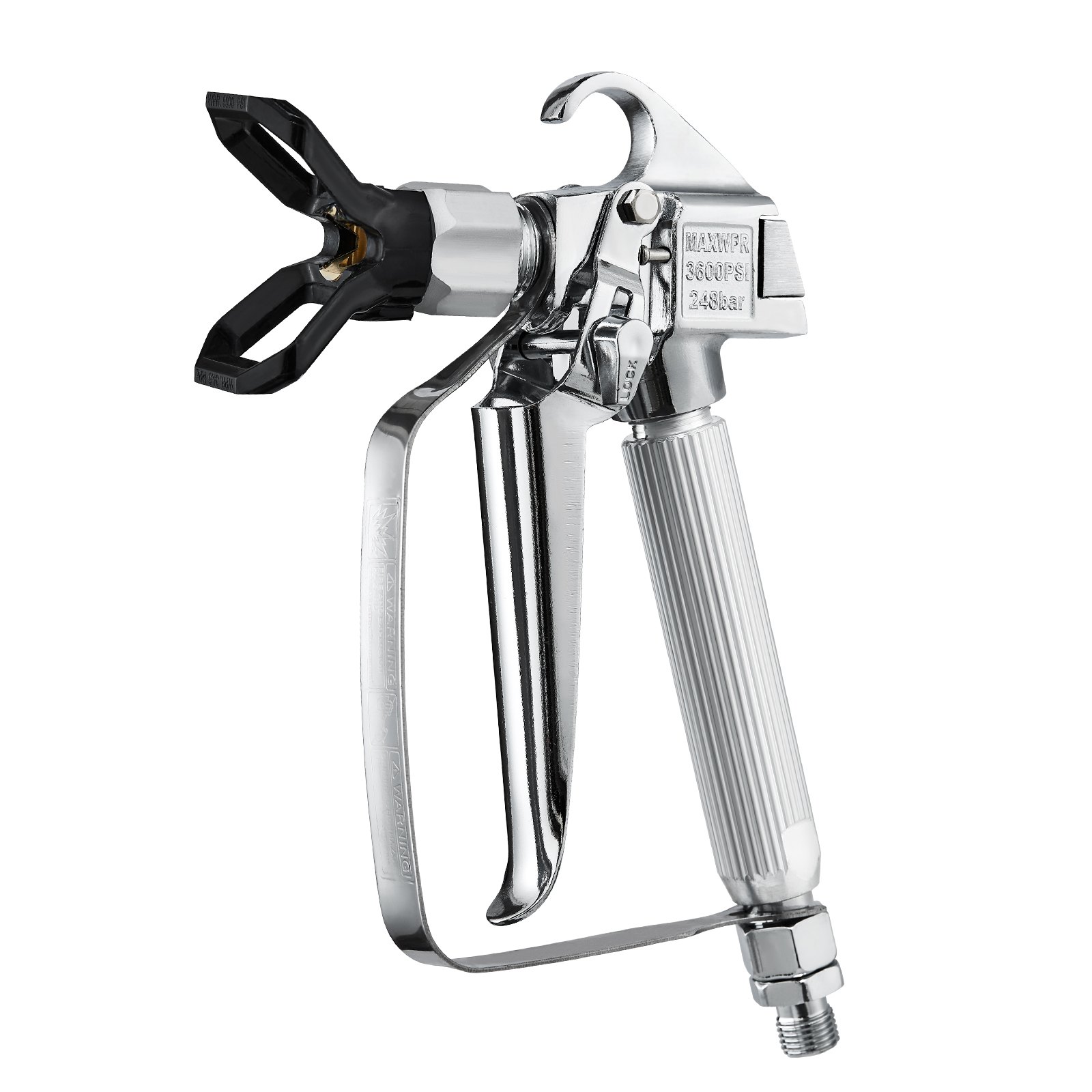 VEVOR Airless Paint Spray Gun 3600 psi High Pressure Airless Paint Spray Gun with 517 Nozzle, Swivel Joint Airless Spray Gun Set with Filters, Cleaning Needle and Brush, for Airless Spraying Machine