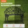 VEVOR Gartenbank Terrassenbank aus Metall, 987 mm Parkbank Ruhebank 2118 kg Tragkraft, 3 Personen Garten- und Parkbank mit Rückenlehne & Armlehnen, Vintage Sitzbank für Garten, Park, Hof, Veranda