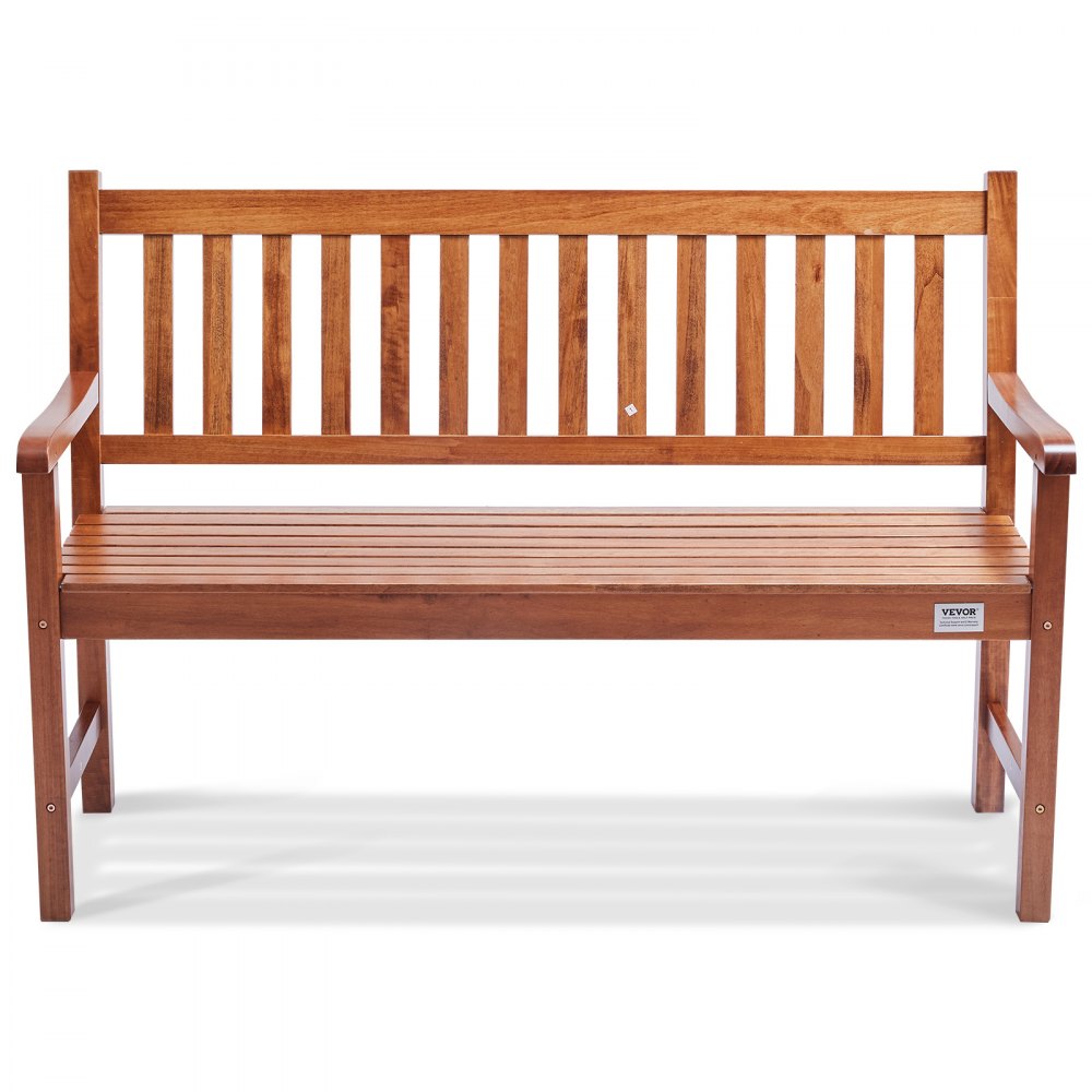 VEVOR Gartenbank Terrassenbank aus Holz, 127 cm Parkbank Ruhebank 363 kg Tragkraft, 3 Personen Garten- und Parkbank mit Rückenlehne & Armlehnen, Vintage Sitzbank für Garten, Park, Hof, Veranda usw.